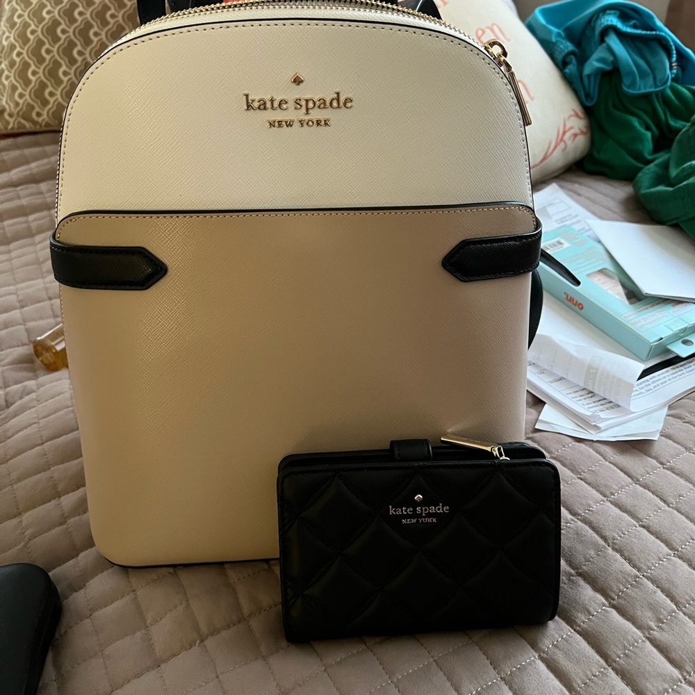 Brand new Kate spade backpack and wallet set